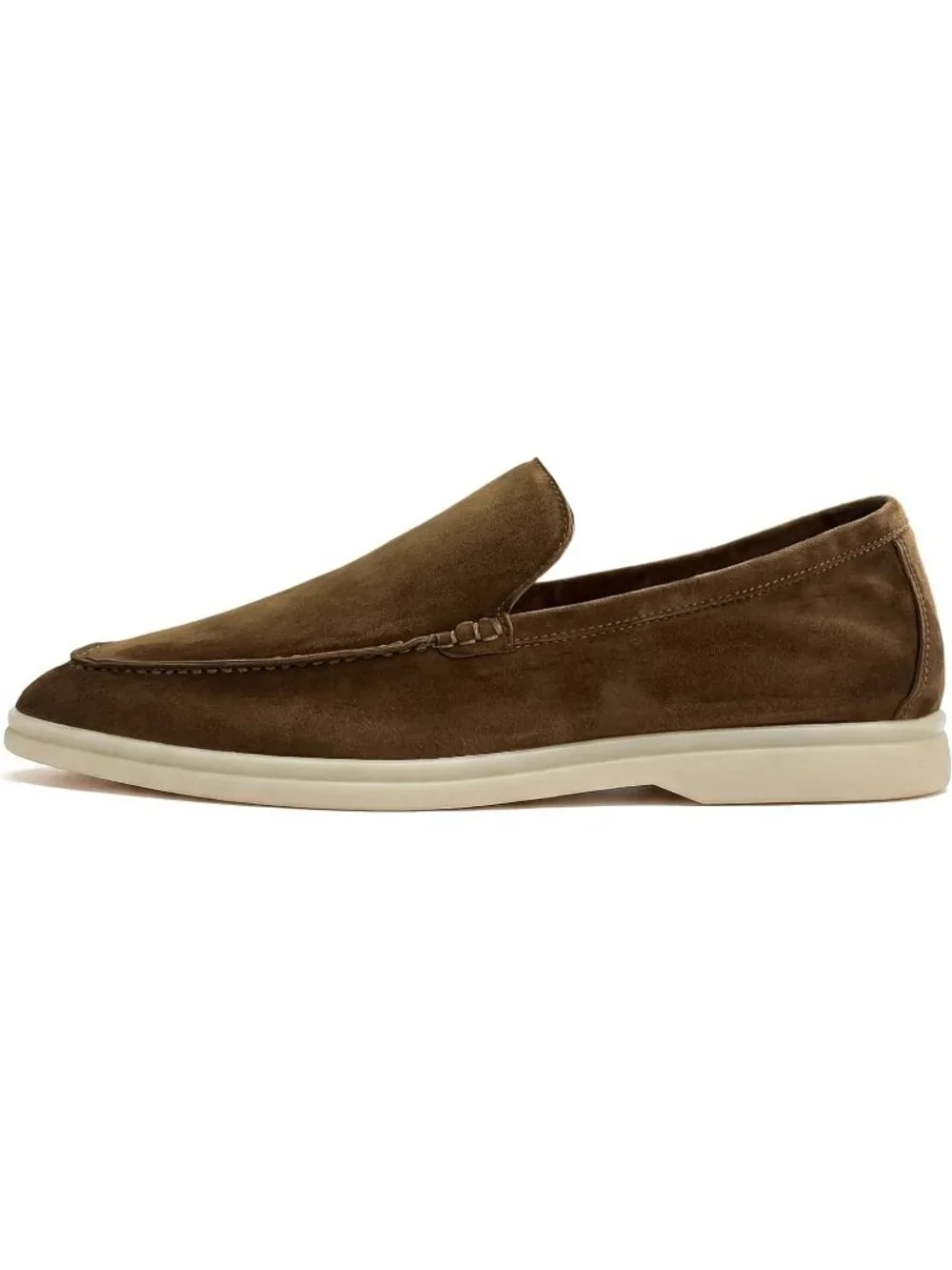Men's Brown Loafers Shoes Genuine Sheepskin Suede Solid Minimalist Slip On